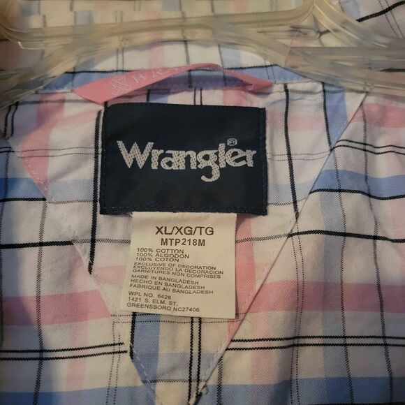 Men's XL Wrangler Breast Cancer Awareness Button Down Long Sleeve Shirt - Picture 4 of 5